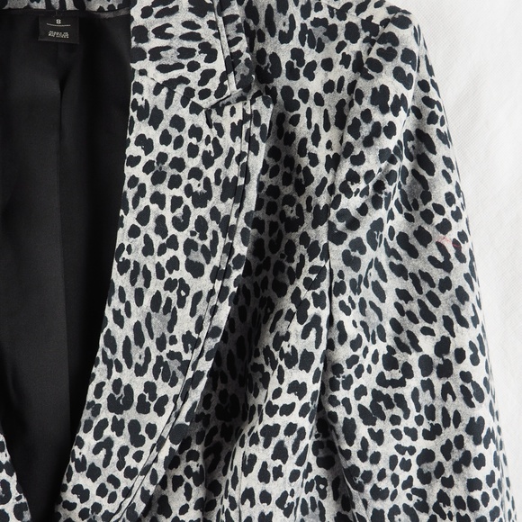 White House Black Market Blazer Leopard Print Sz 8 - Picture 6 of 8